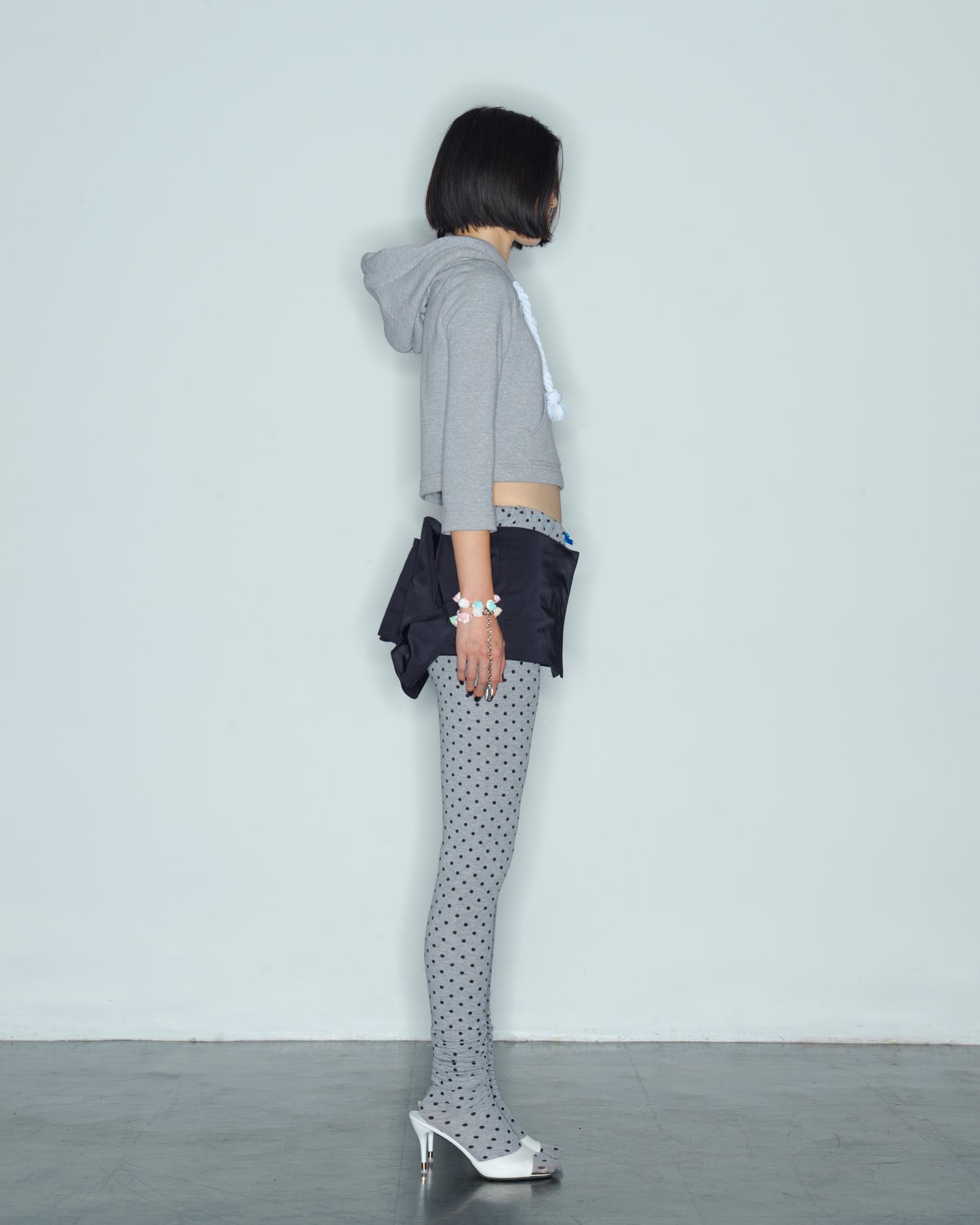 DOLL HOODIE LAME GRAY