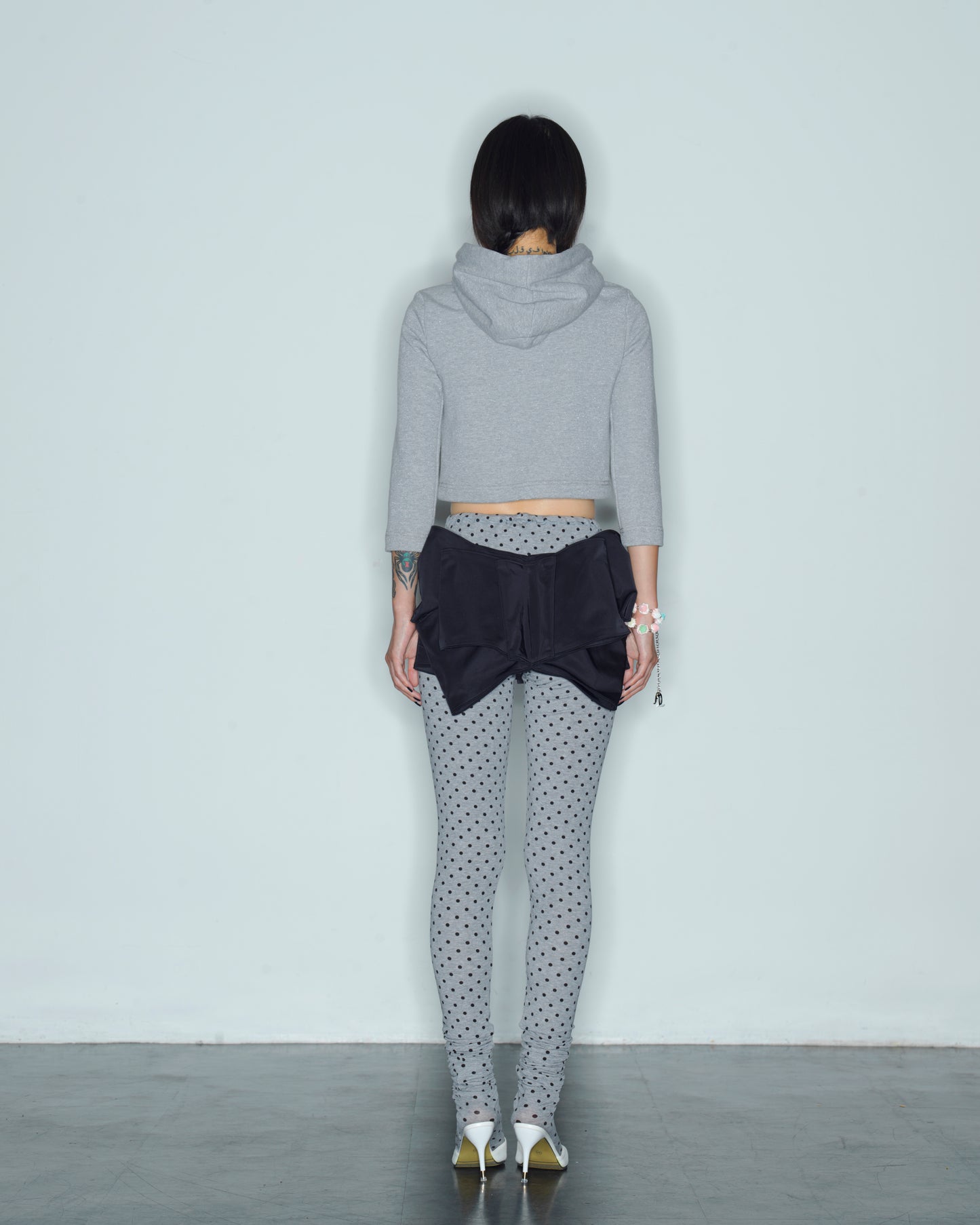 DOLL HOODIE LAME GRAY