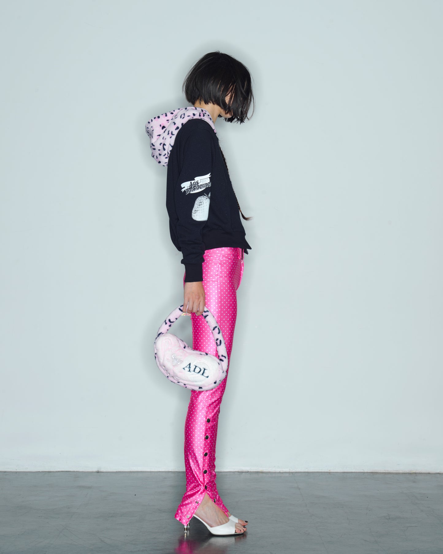 Balloon Hoodie BLACK×PINK LEOPARD