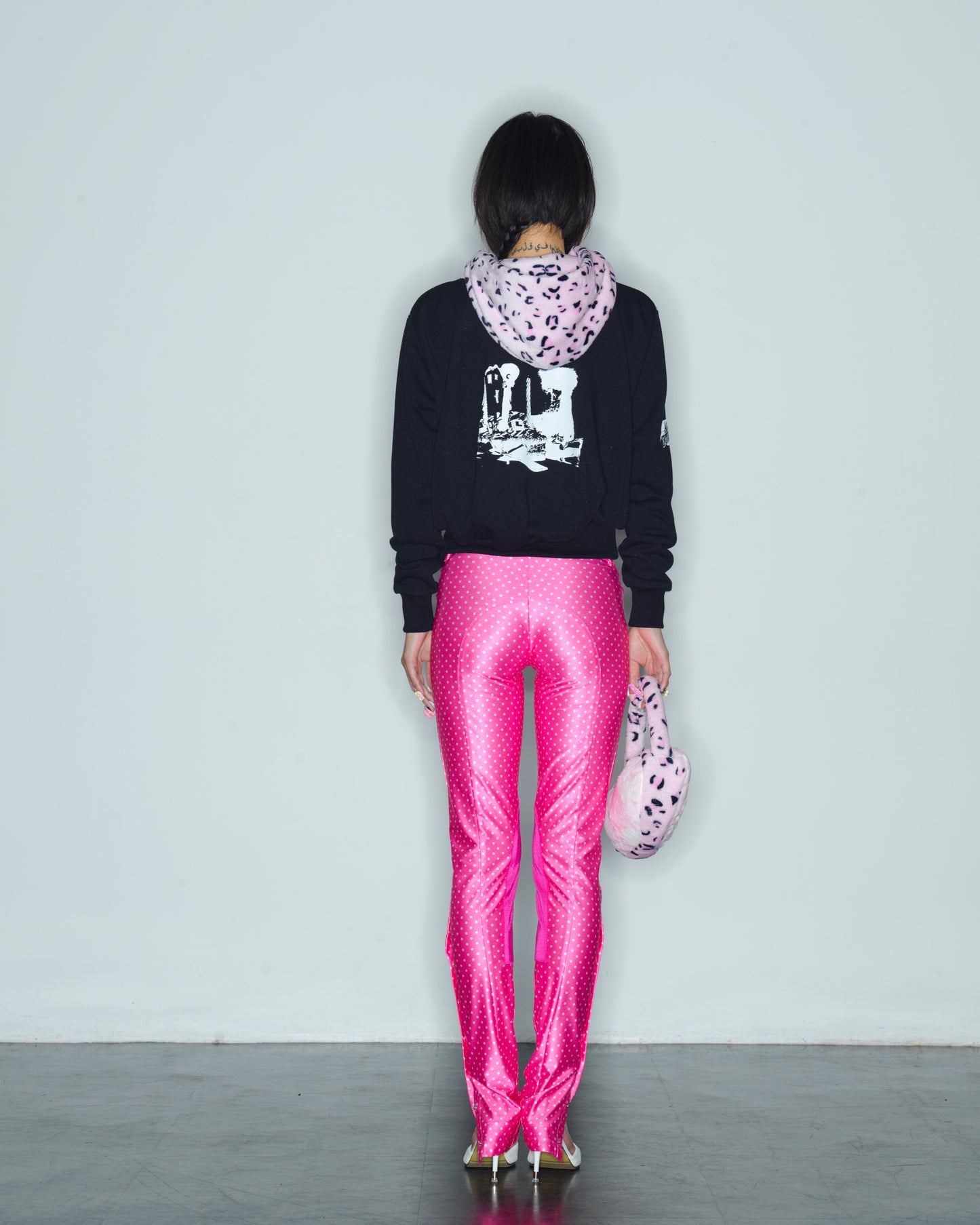 Balloon Hoodie BLACK×PINK LEOPARD