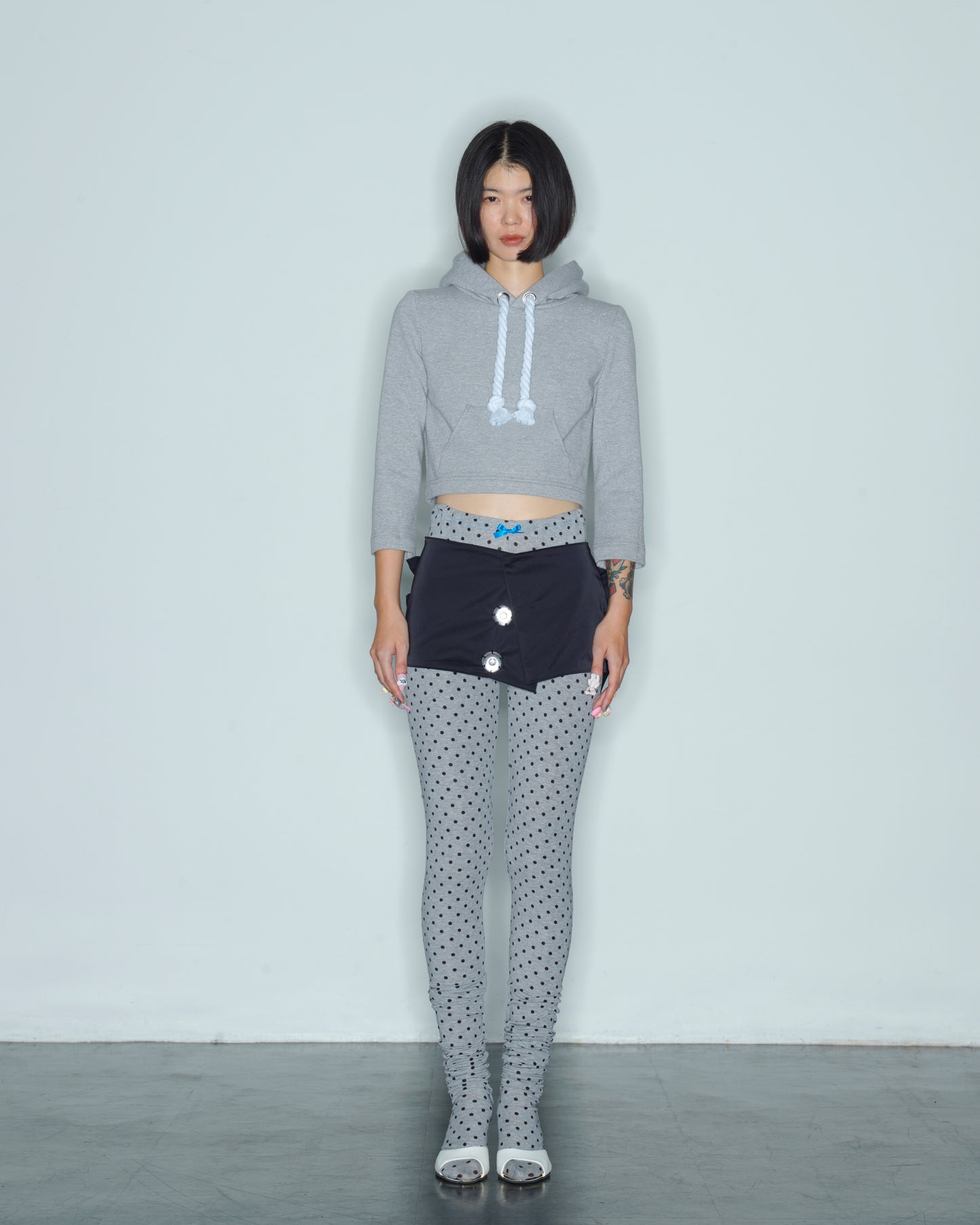 DOLL HOODIE LAME GRAY