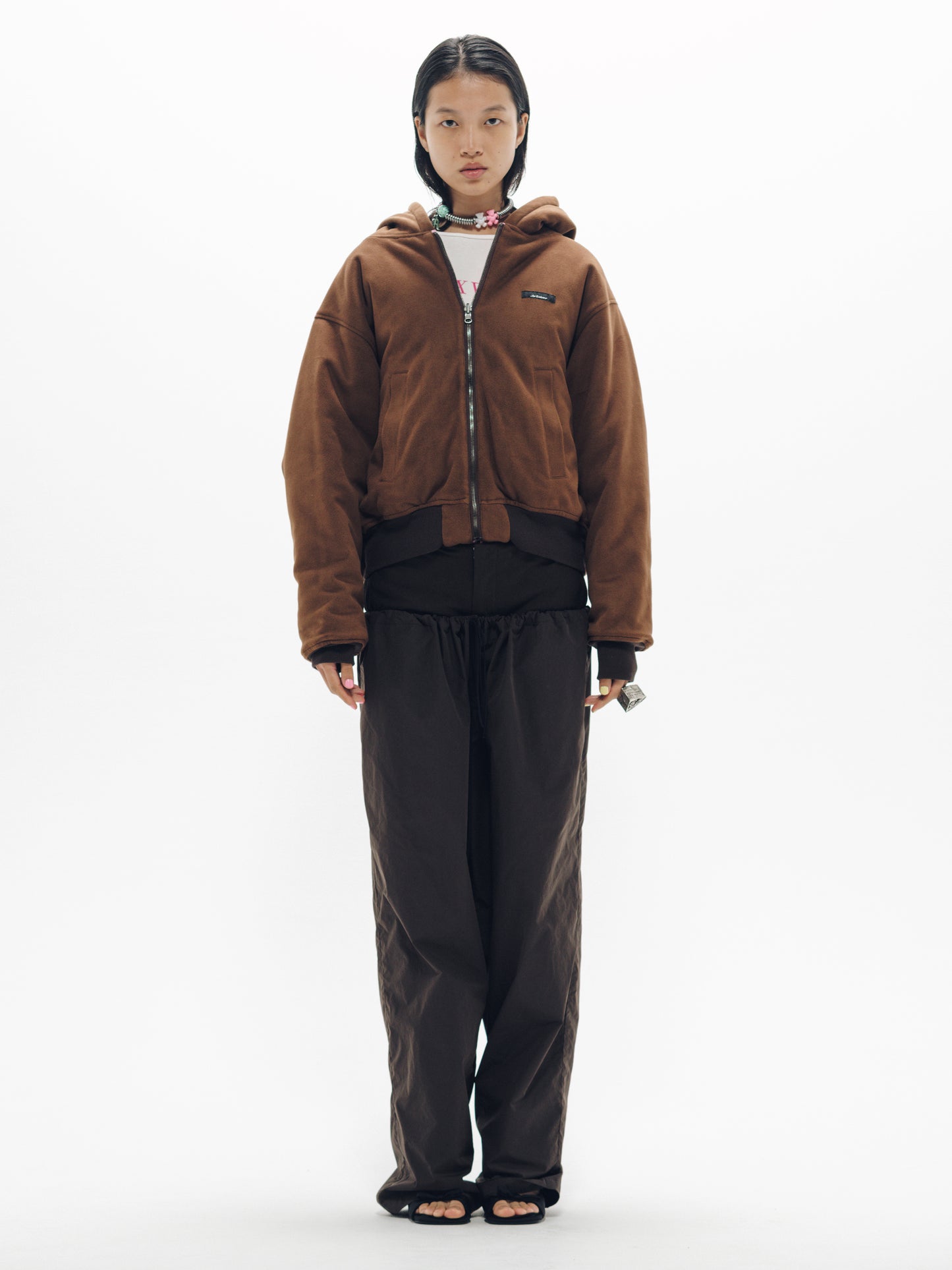 BALLOON BOMBER JACKET Pink Dot/Brown (reversible)