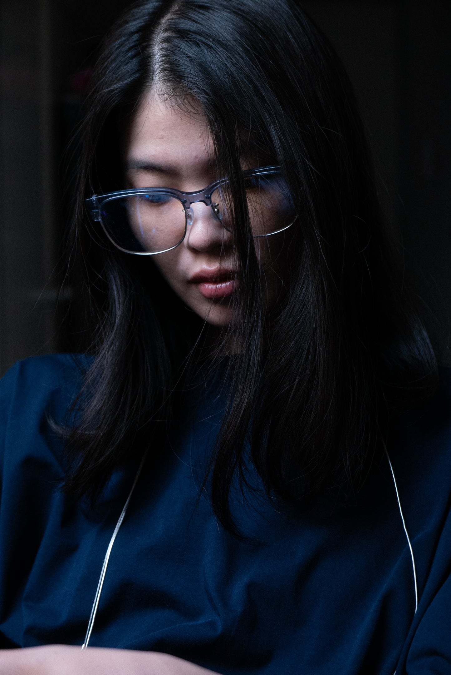TUMLUS X ANS DOTSLOEVNER collaboration glasses Navy glitter