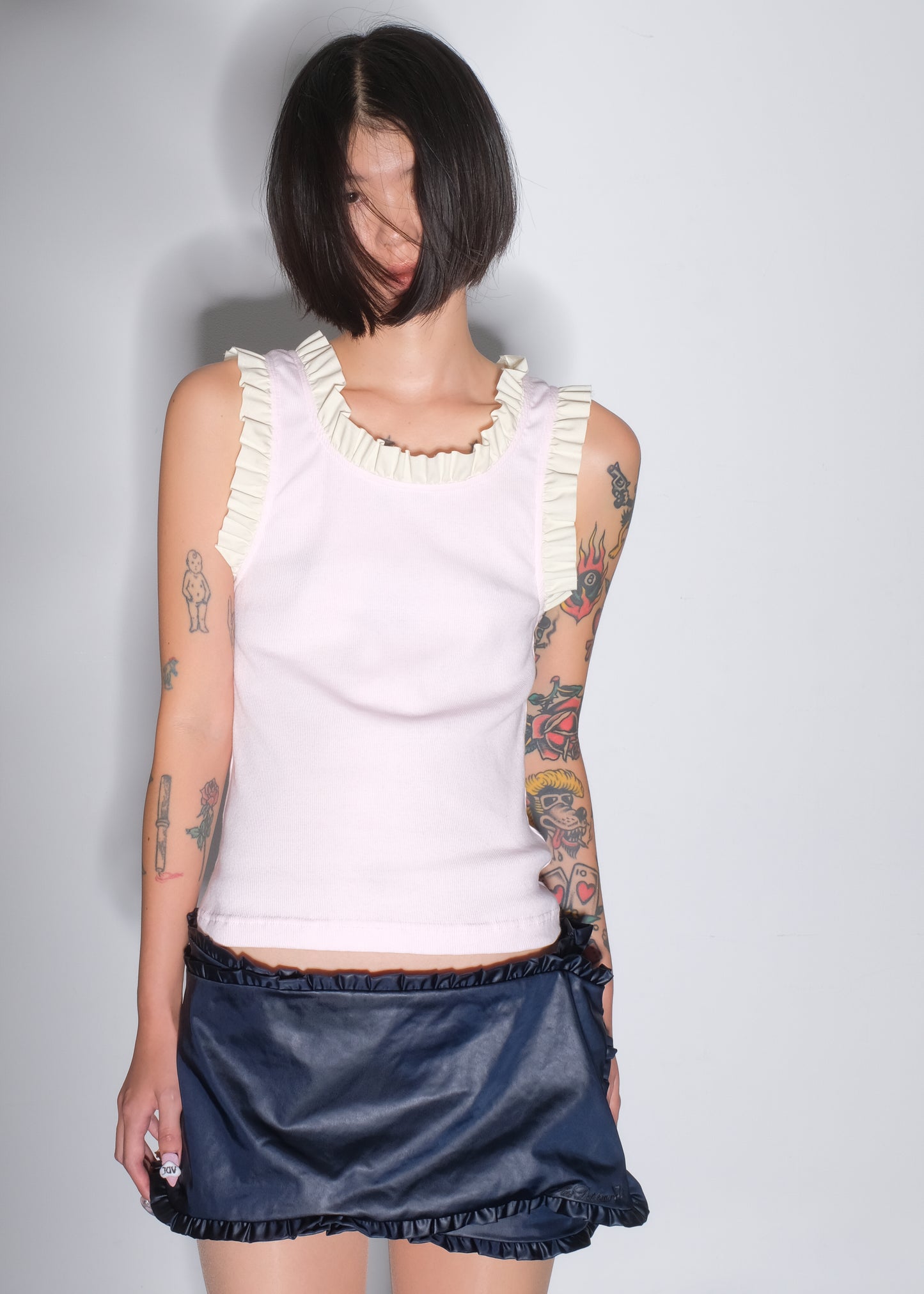 FRILLED SKIRT NAVY