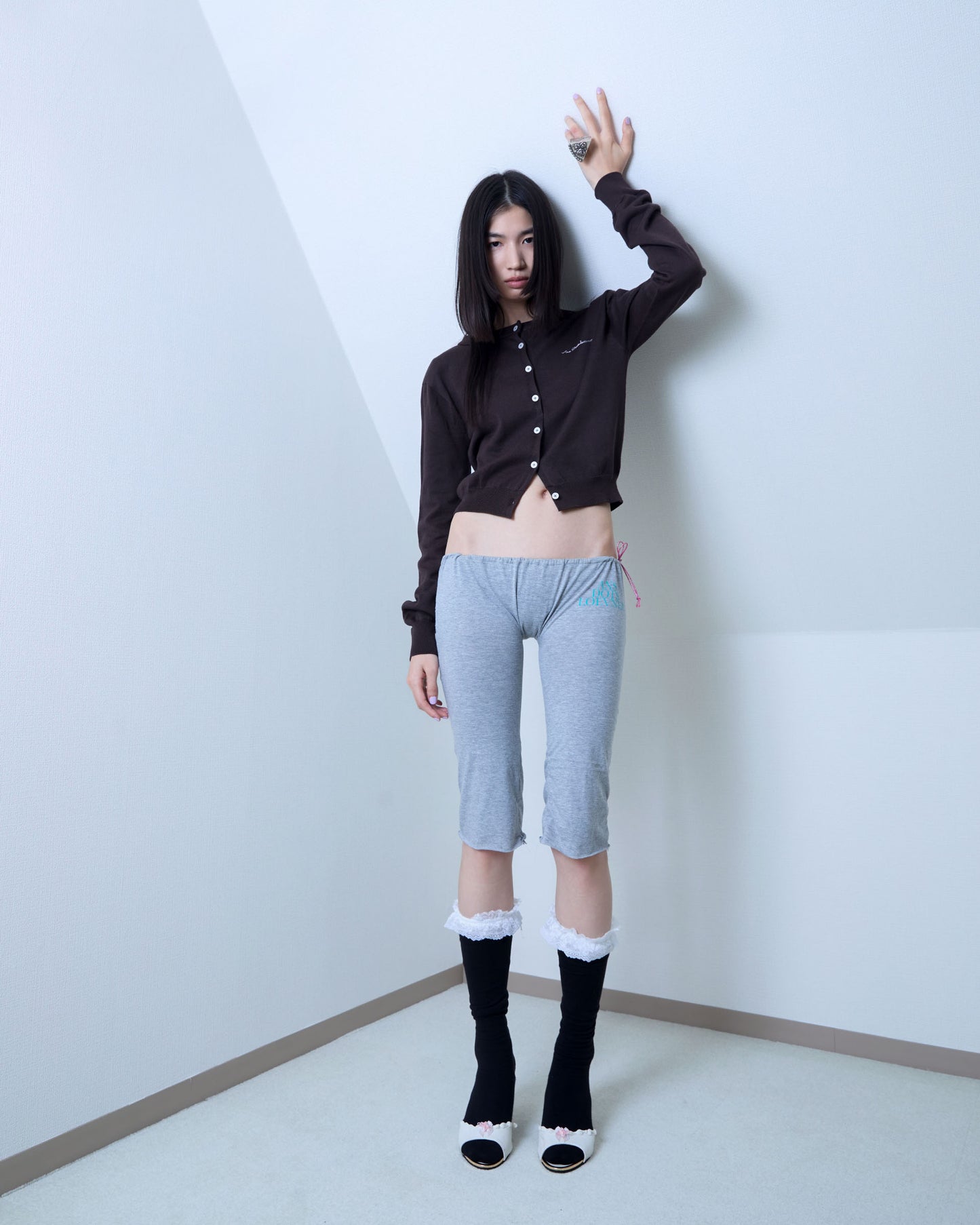 Shoulder Cardigan Brown