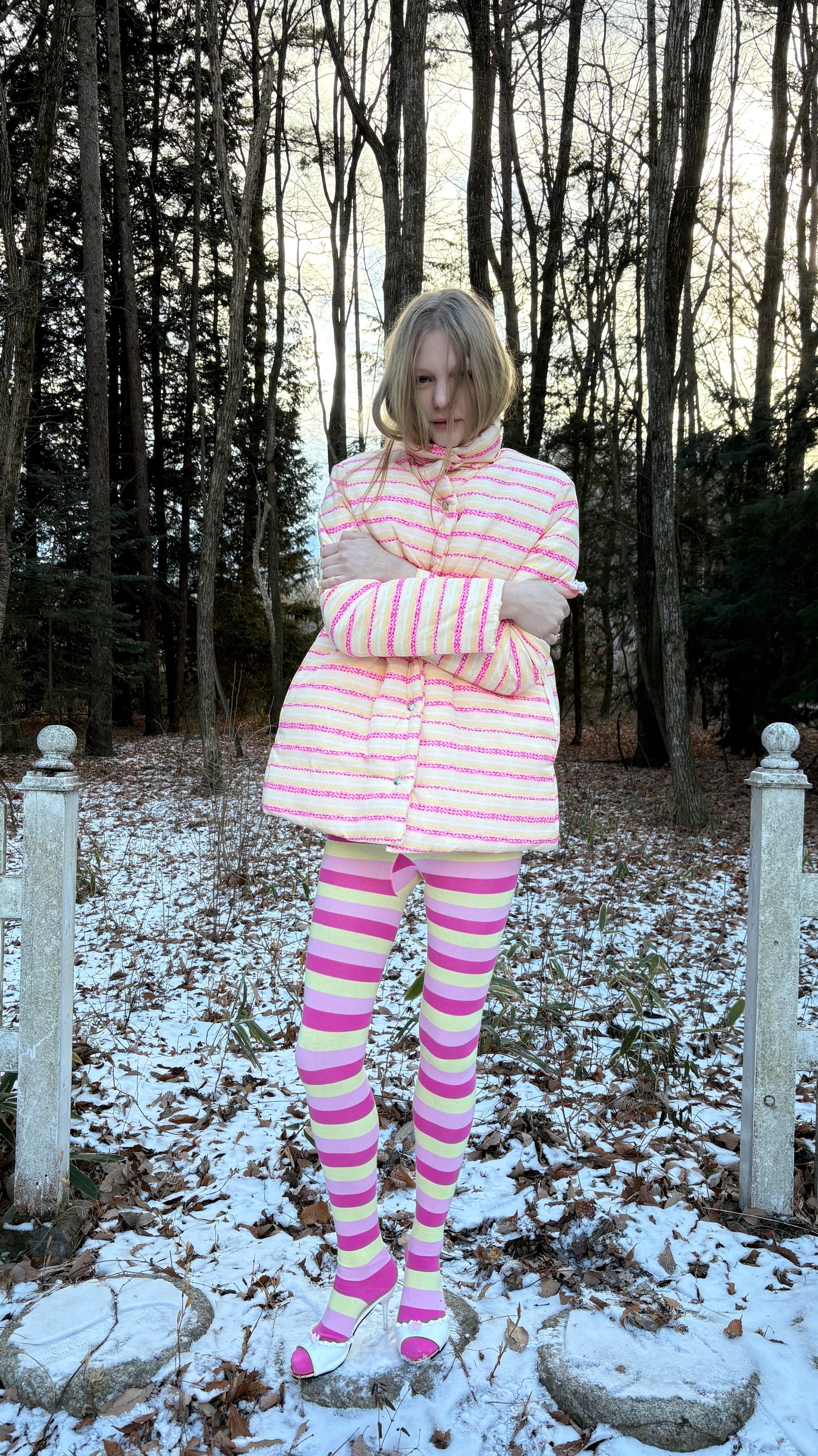 TIGHTS (KNIT) Pink/Yellow