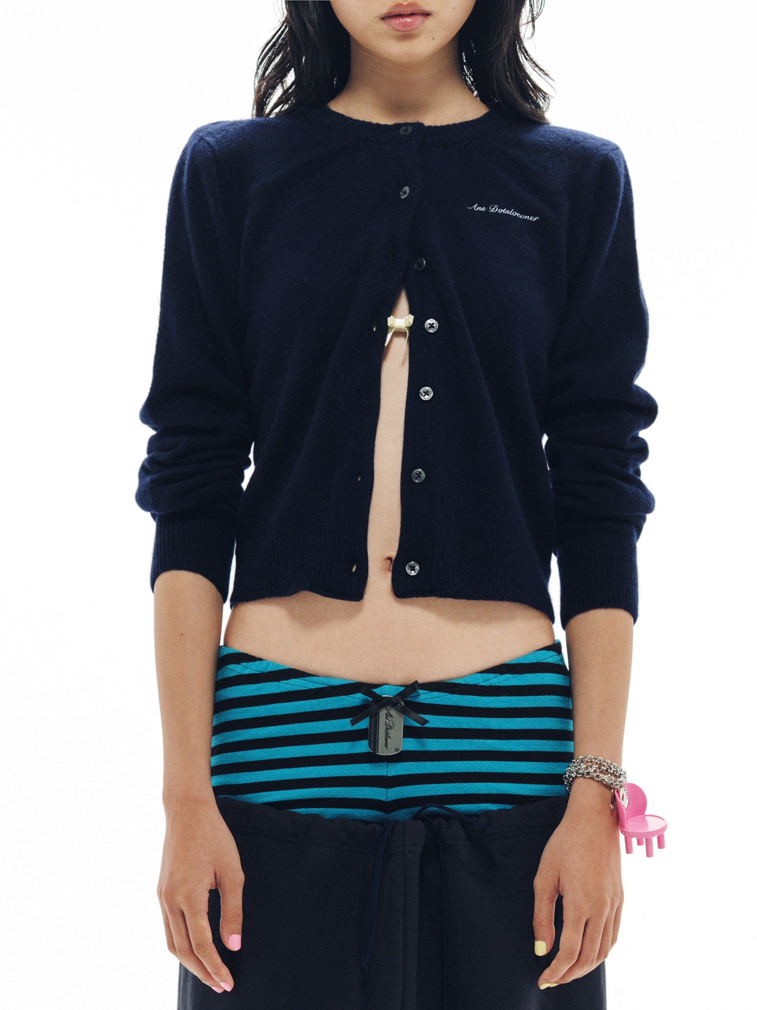 トップス Ans Dotsloevner SHOULDER CARDIGAN KNIT M SHOULDER DARDIGAN KNIT NAVY – Ans Dotsloevner