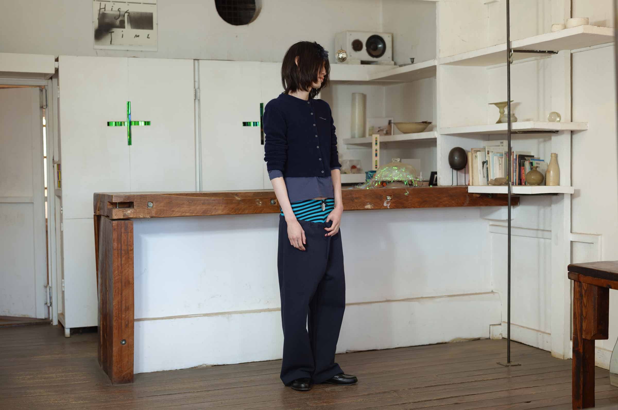 SHOULDER DARDIGAN KNIT NAVY – Ans Dotsloevner