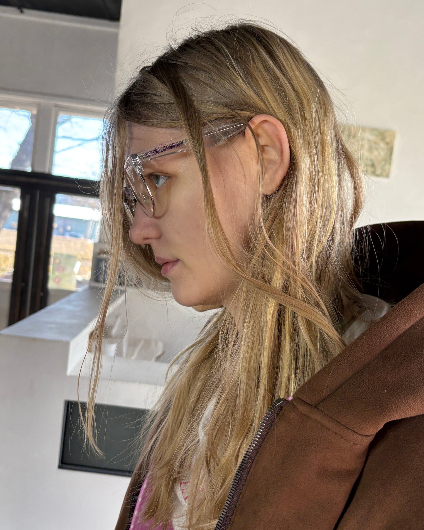 TUMLUS X ANS DOTSLOEVNER collaboration glasses Clear glitter