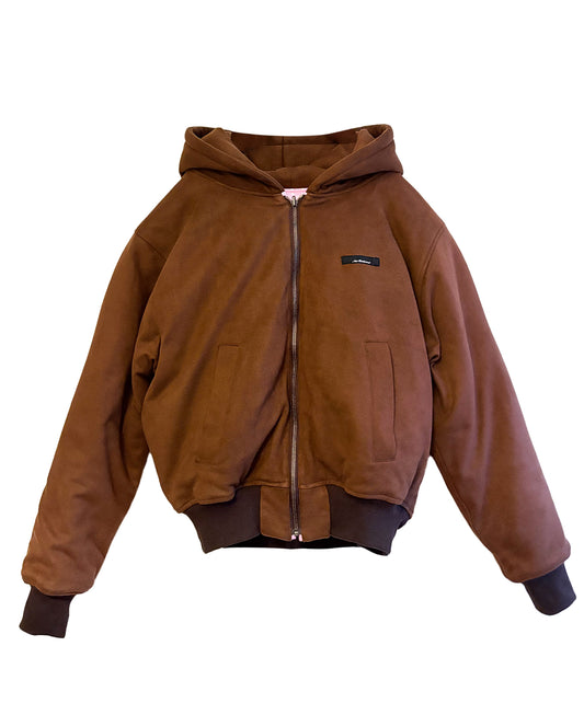BALLOON BOMBER JACKET Pink Dot/Brown (reversible)