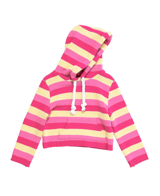 DOLL HOODIE KNIT Pink/ Yellow