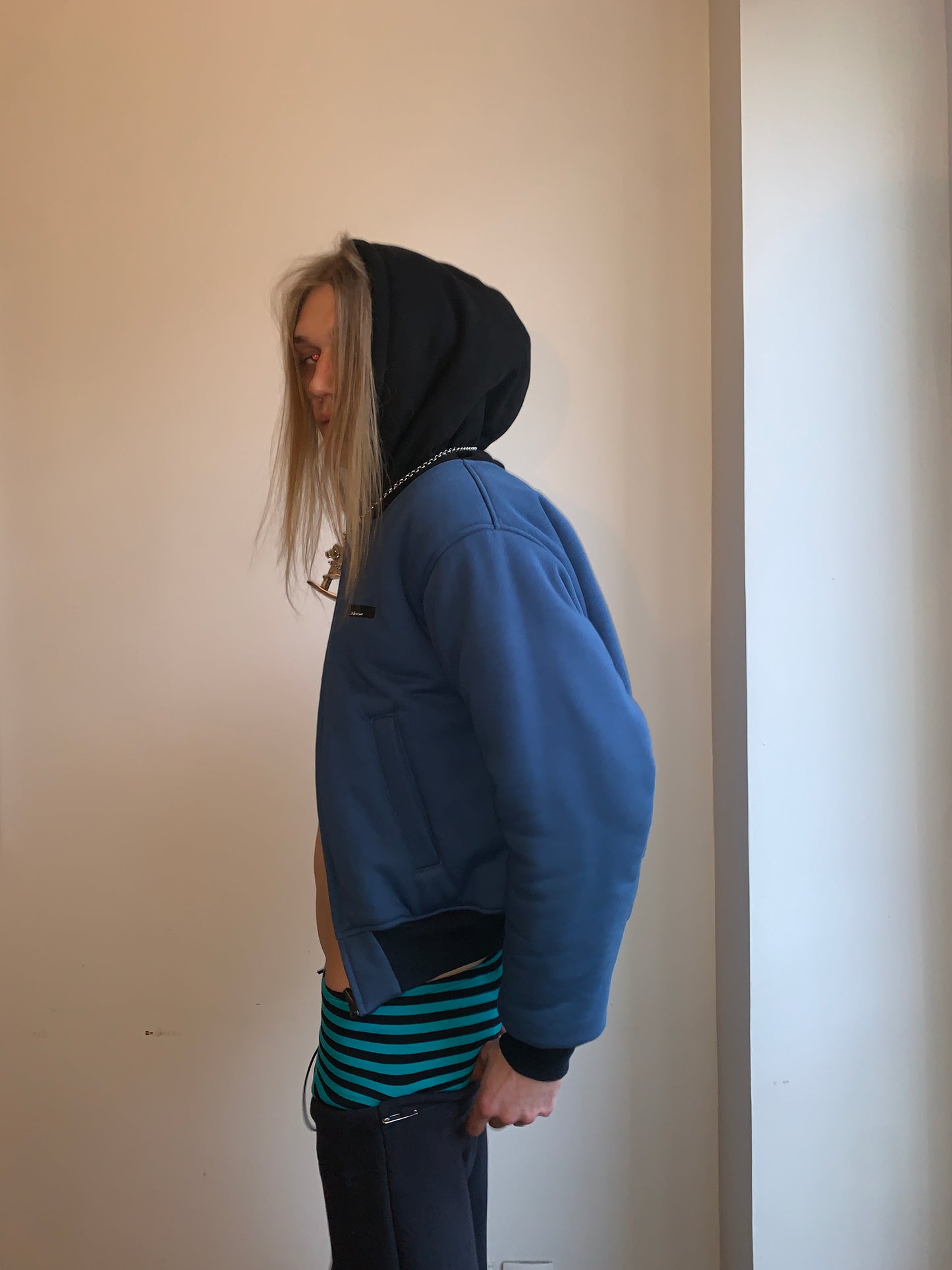 BALLOON BOMBER JACKET Blue/Black (reversible)