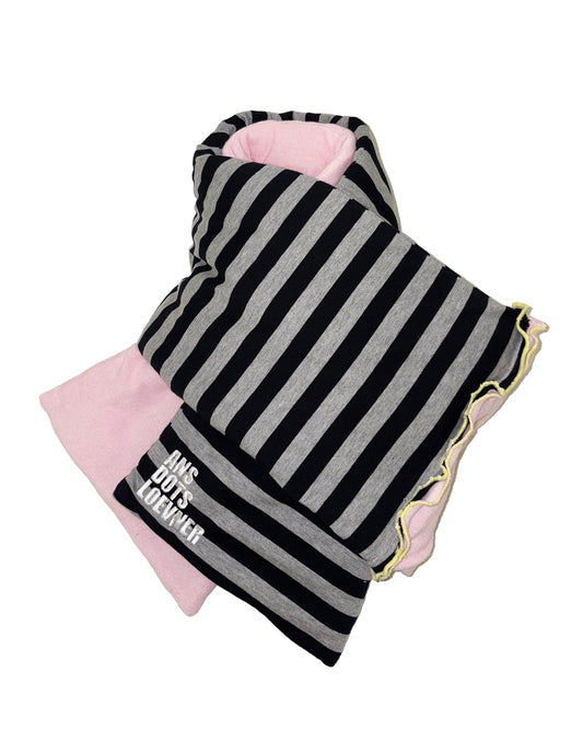 PUFF SCARF Black/Pink