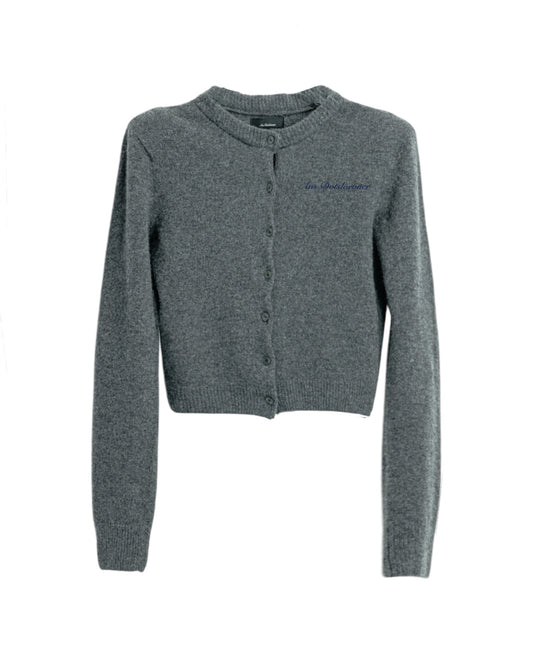 SHOULDER DARDIGAN KNIT GRAY