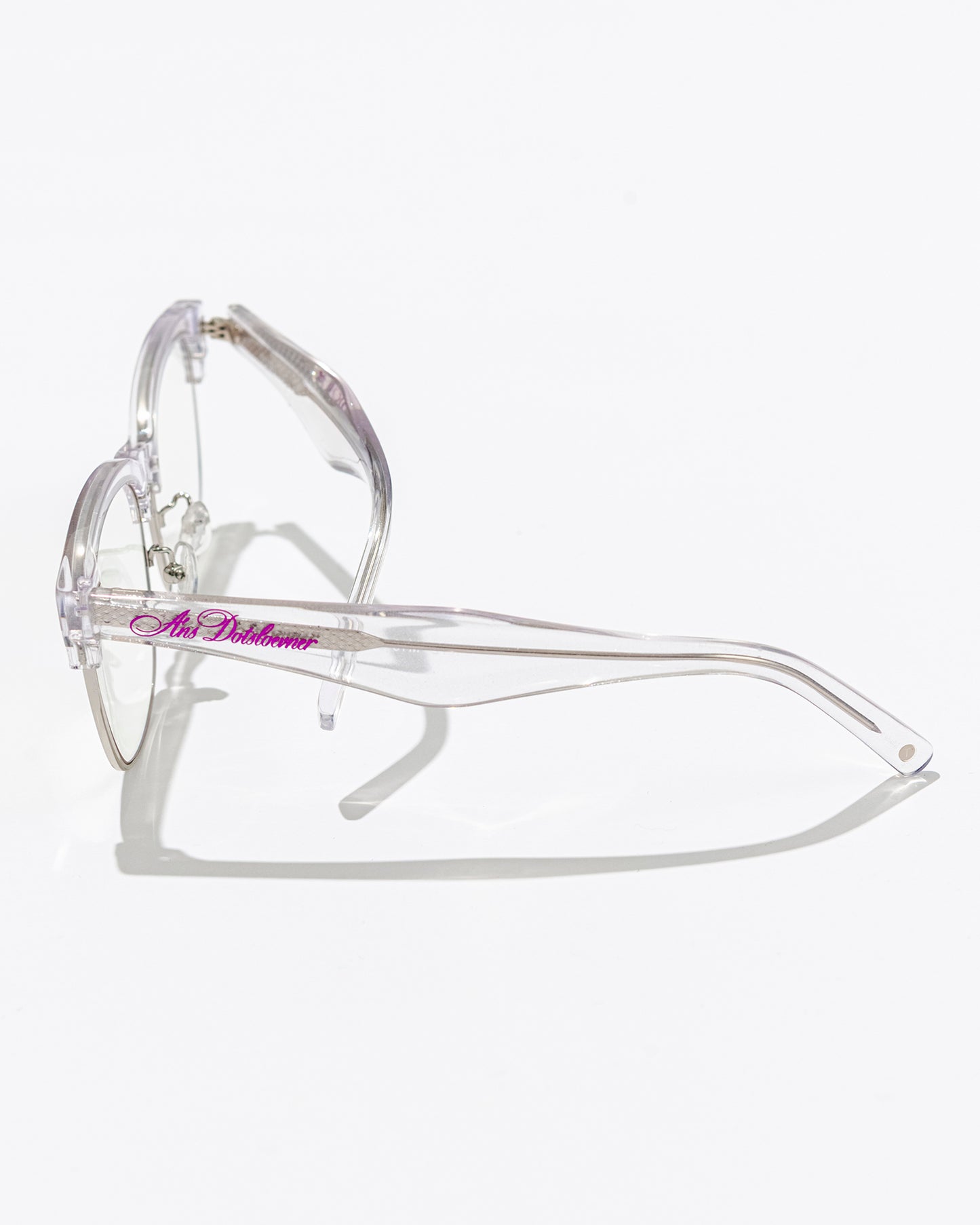 TUMLUS X ANS DOTSLOEVNER collaboration glasses Clear glitter