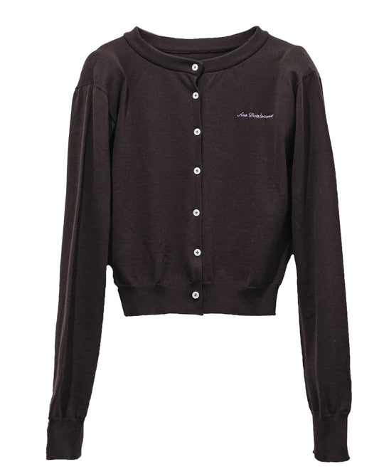 Shoulder Cardigan Brown